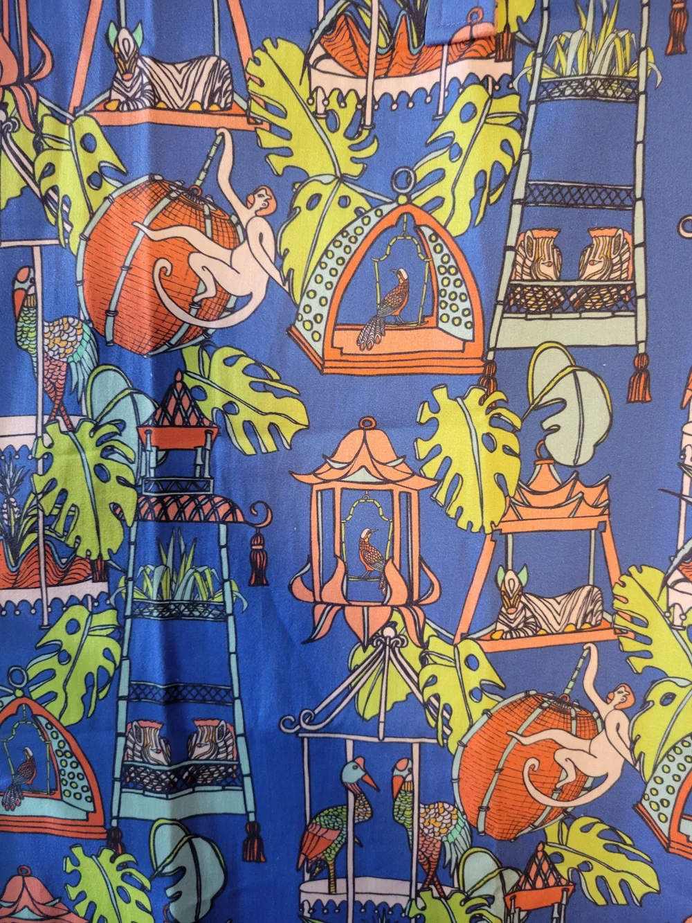 Jayne's Studio (Women's M) 100% Cotton Menagerie Luxe Sateen Full Pajama Shirt - Picture 7 of 10